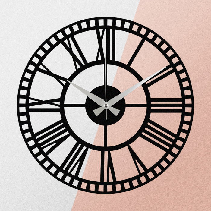 Wallity Reloj de Pared Decorativo S004 Metal Negro 48x48cm